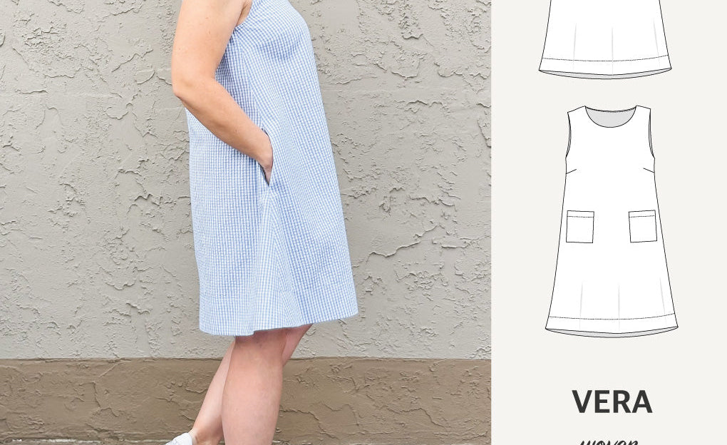 Vera A-line woven dress with pockets (PDF)