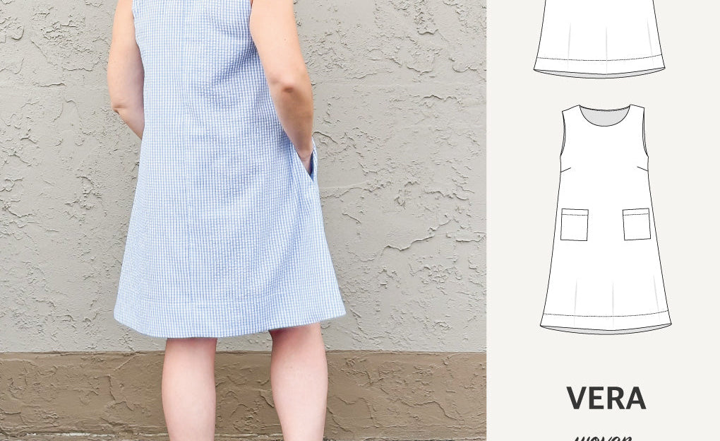 Vera A-line woven dress with pockets (PDF)