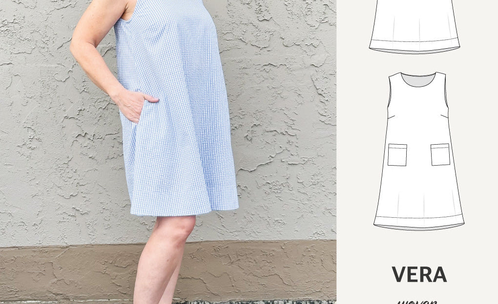 Vera A-line woven dress with pockets (PDF)