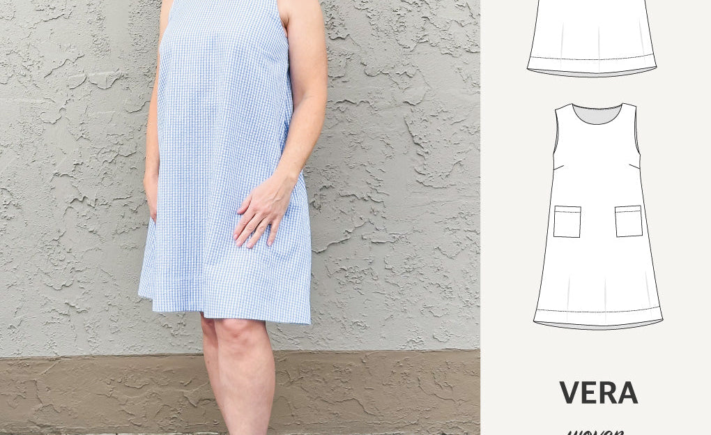 Vera A-line woven dress with pockets (PDF)