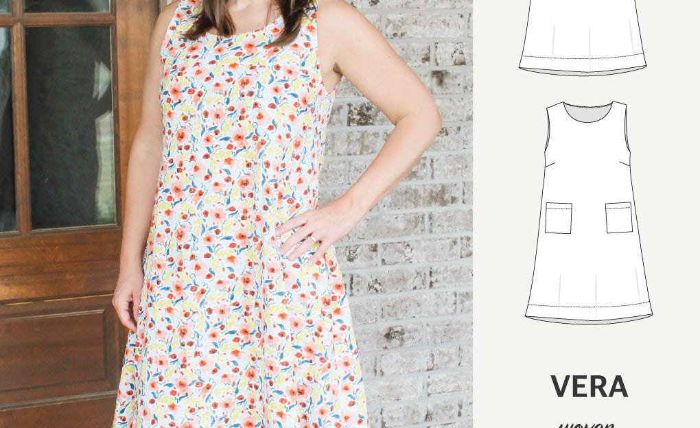 Vera A-line woven dress with pockets (PDF)