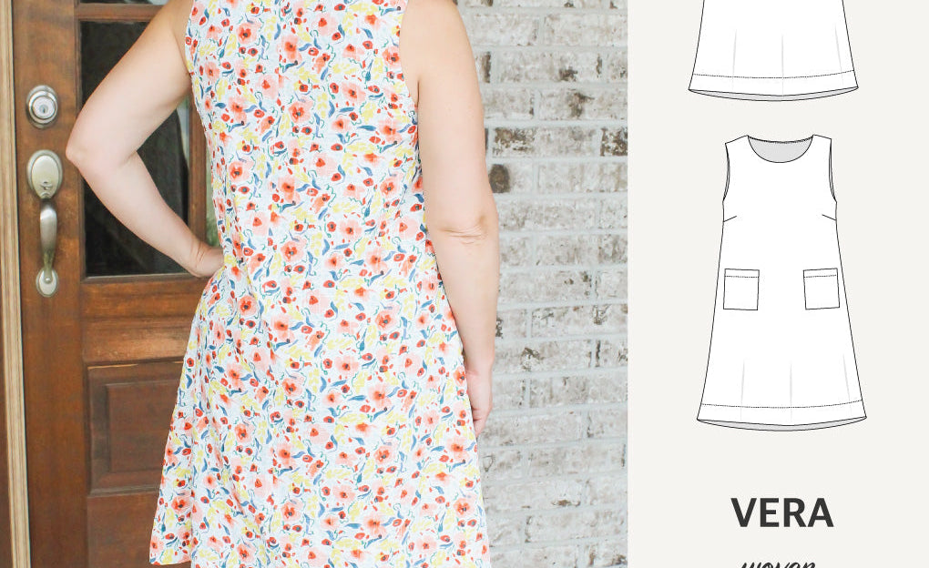 Vera A-line woven dress with pockets (PDF)