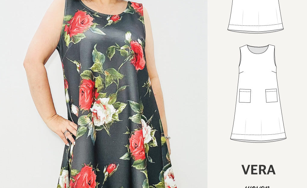 Vera A-line woven dress with pockets (PDF)