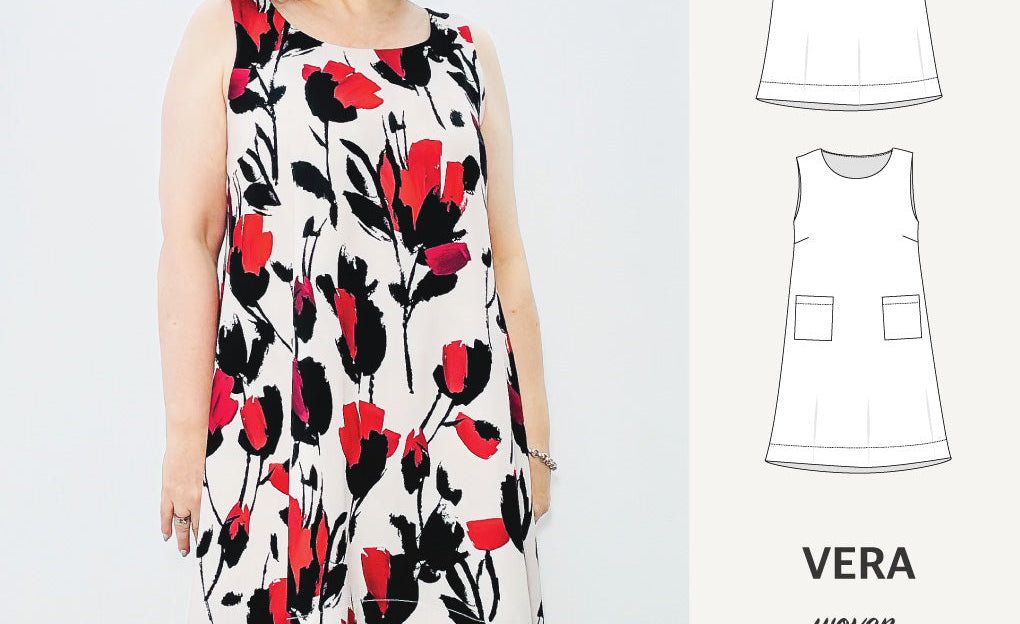 Vera A-line woven dress with pockets (PDF)