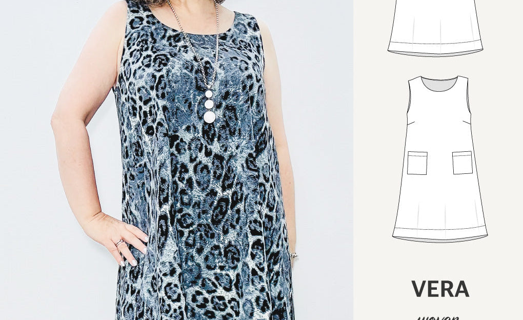 Vera A-line woven dress with pockets (PDF)