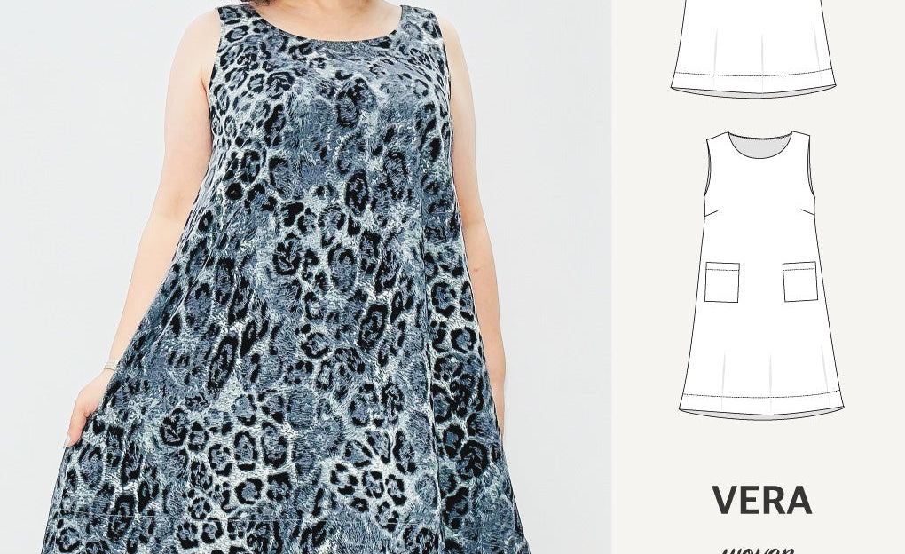 Vera A-line woven dress with pockets (PDF)