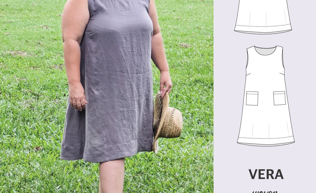 Vera A-line woven dress with pockets (PDF)