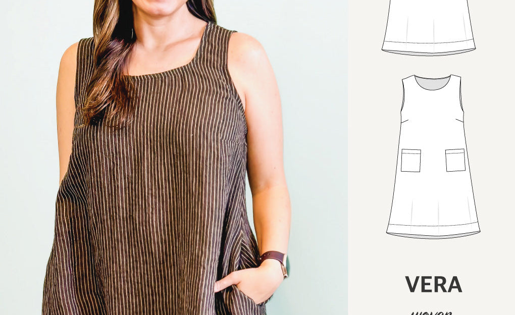 Vera A-line woven dress with pockets (PDF)