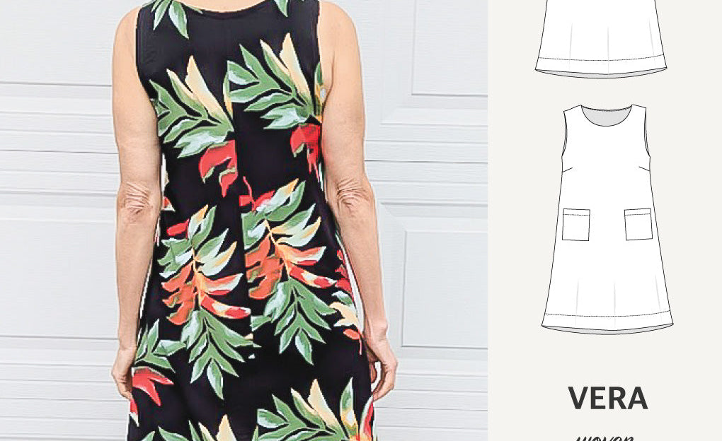 Vera A-line woven dress with pockets (PDF)