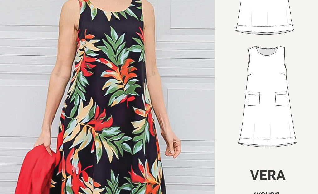 Vera A-line woven dress with pockets (PDF)