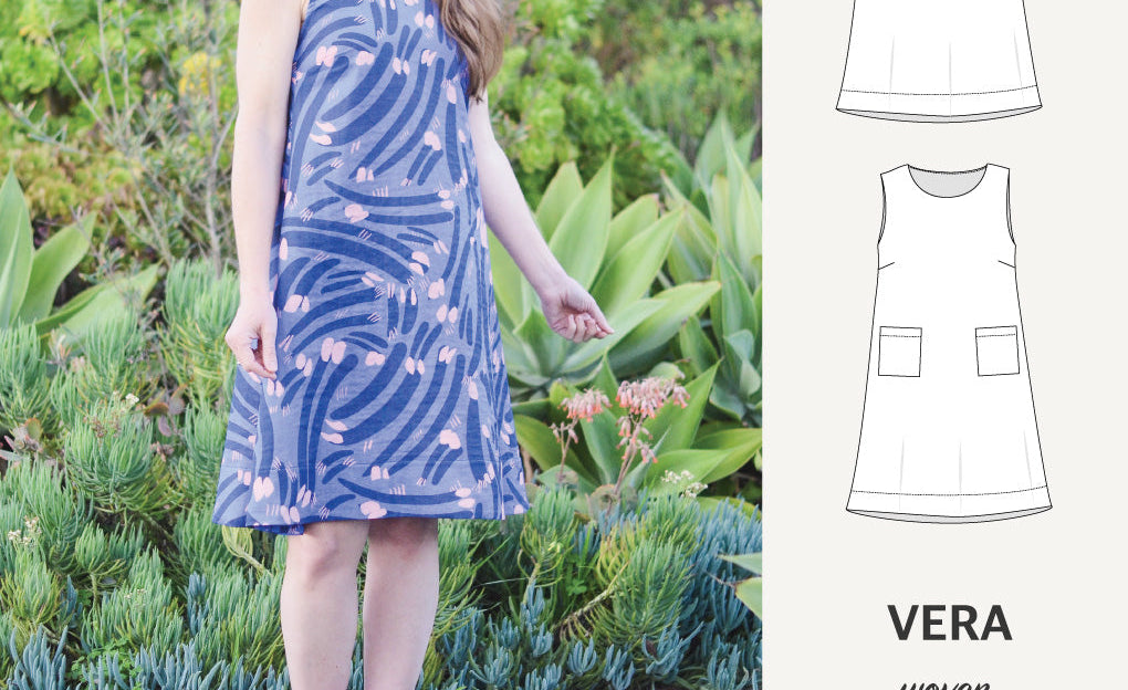 Vera A-line woven dress with pockets (PDF)