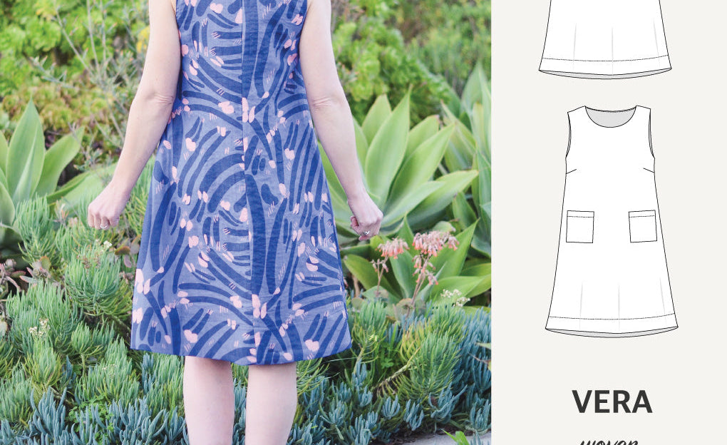 Vera A-line woven dress with pockets (PDF)