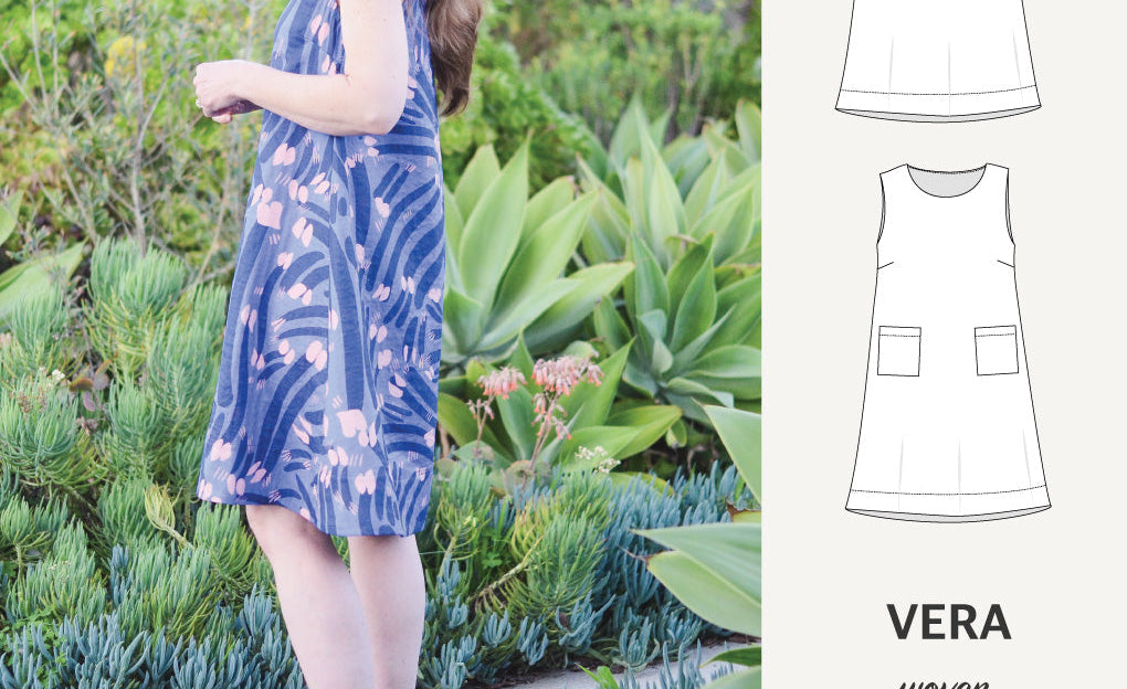 Vera A-line woven dress with pockets (PDF)