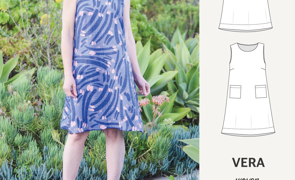 Vera A-line woven dress with pockets (PDF)
