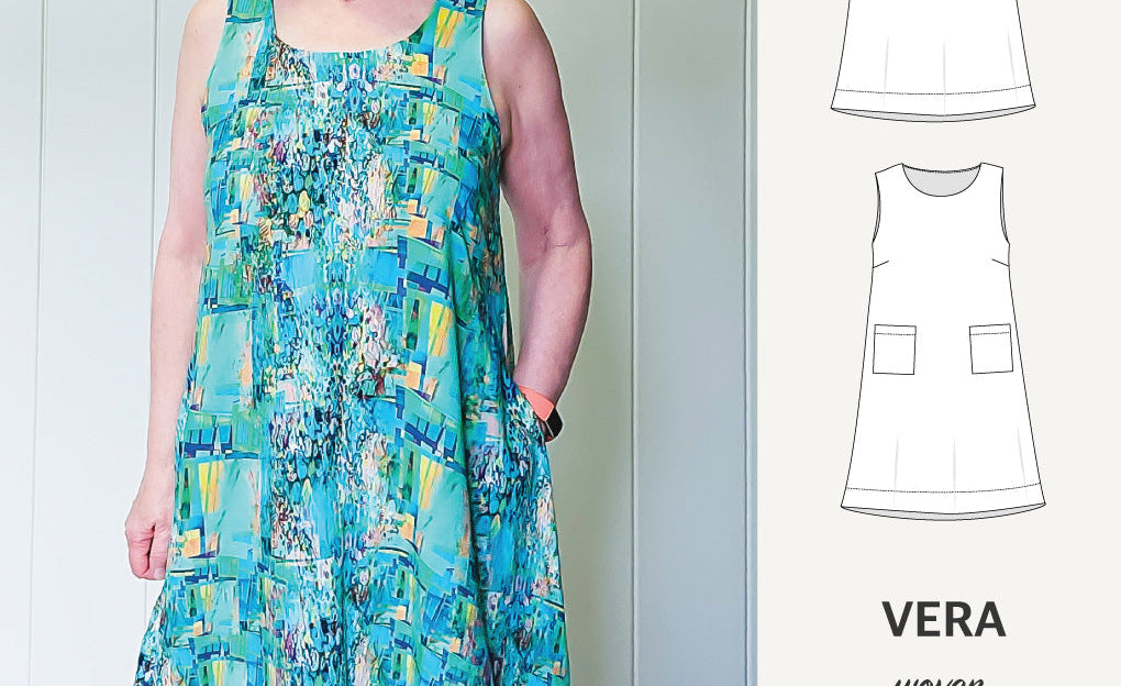 Vera A-line woven dress with pockets (PDF)