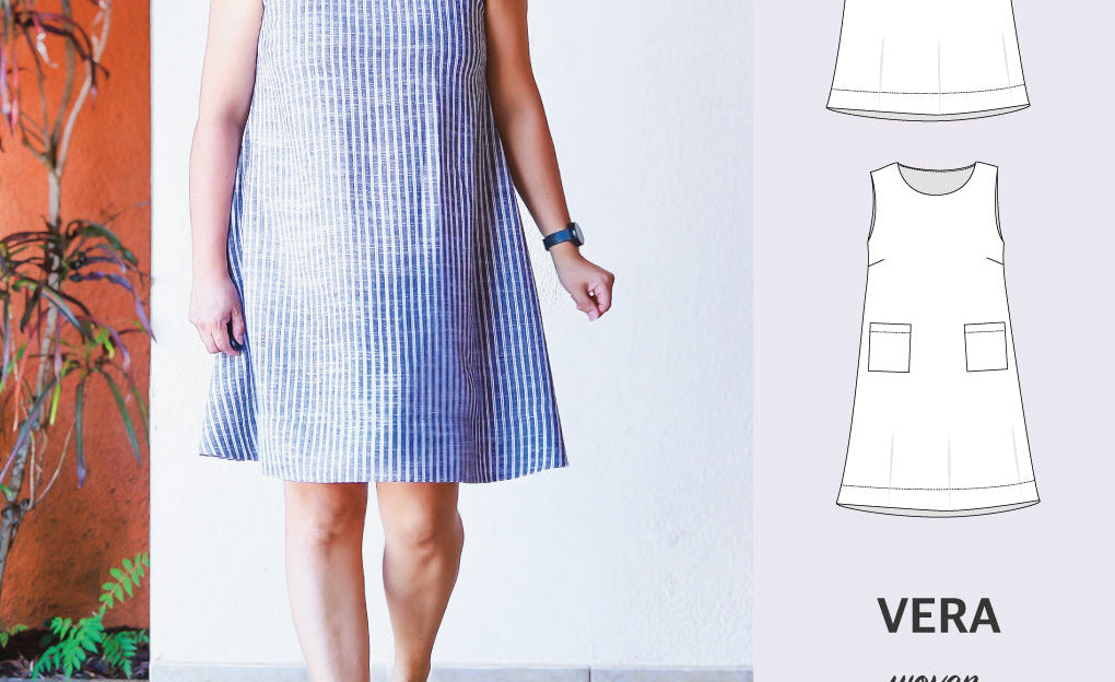 Vera A-line woven dress with pockets (PDF)