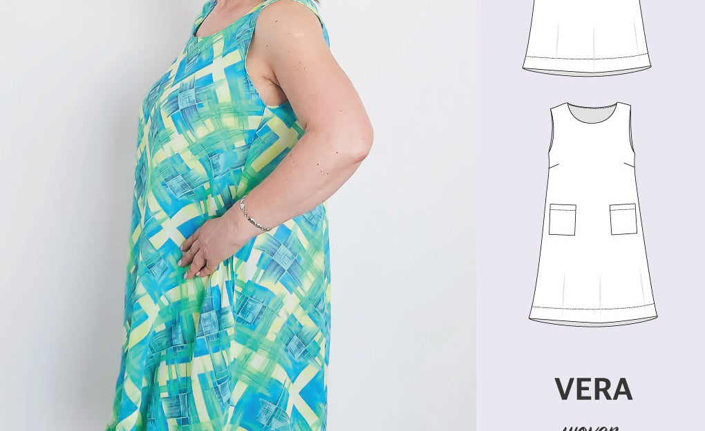 Vera A-line woven dress with pockets (PDF)