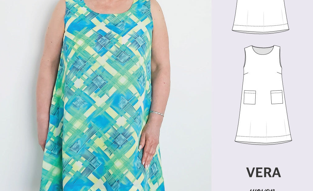 Vera A-line woven dress with pockets (PDF)