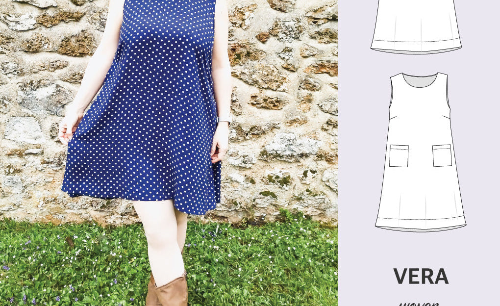 Vera A-line woven dress with pockets (PDF)
