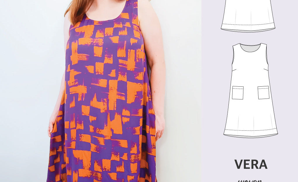 Vera A-line woven dress with pockets (PDF)