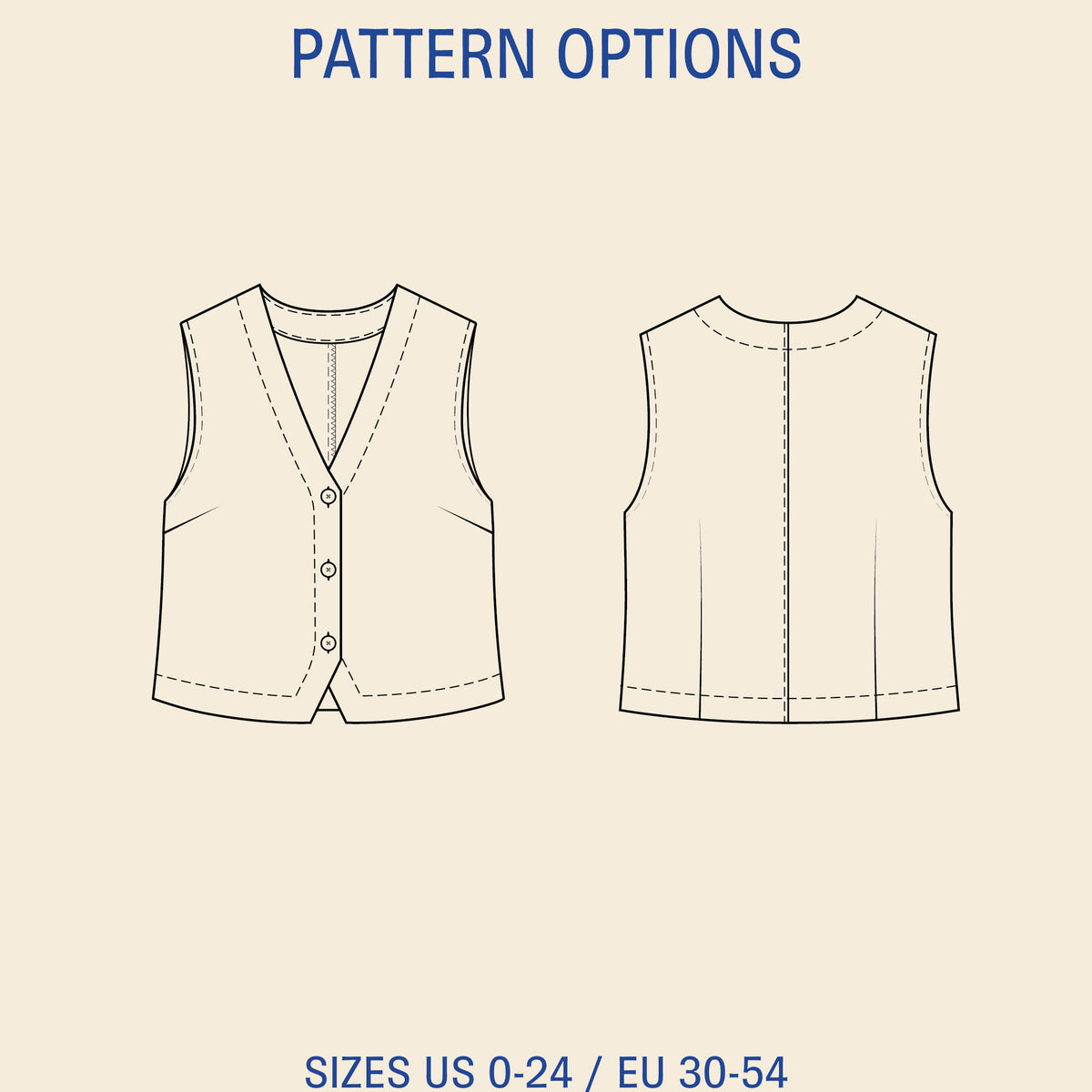 Waistcoat top sewing pattern