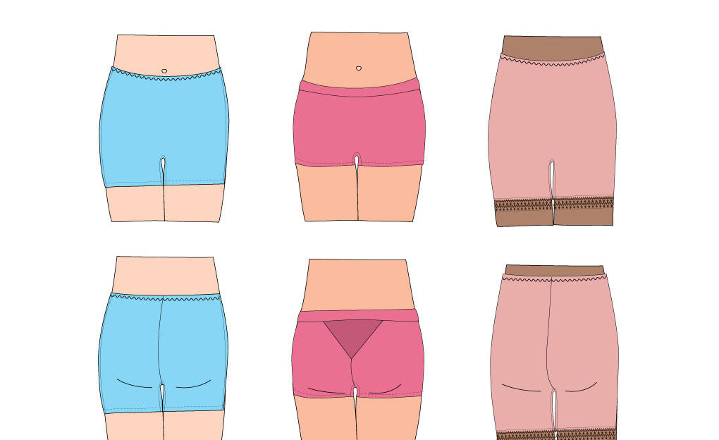 Whisper no front seam boyshorts with various inseams (PDF)