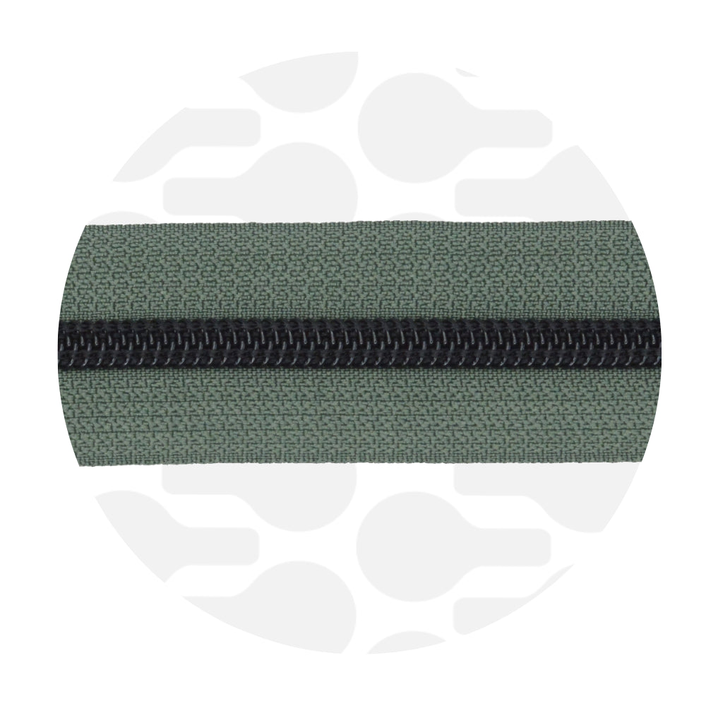 #5 Zipper Tape Precut in 1m Length Matte Black Coil