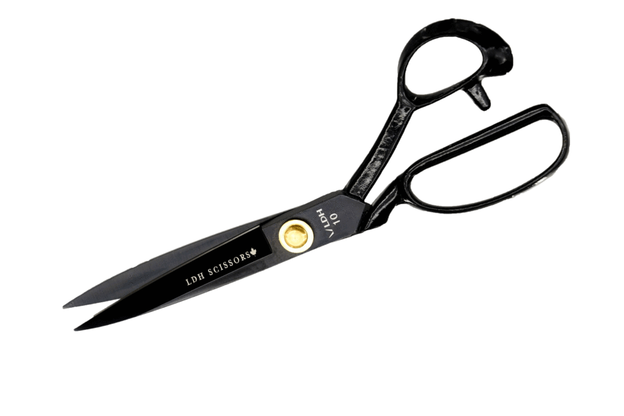 Black fabric shears, 10 inch.