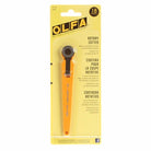 OLFA small rotary cutter, 18 mm blade with yellow handle.