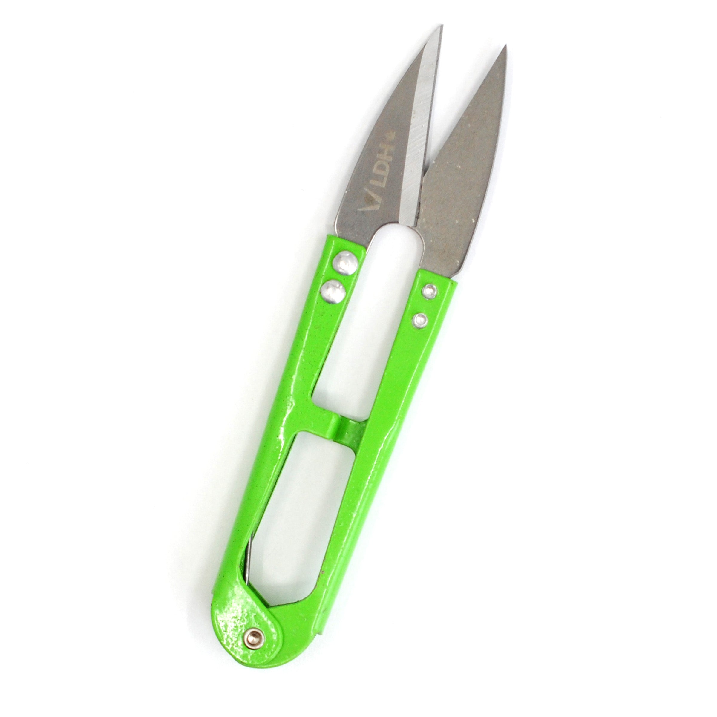 Lime green thread snips.