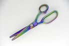 Dark iridescent pinking shears.