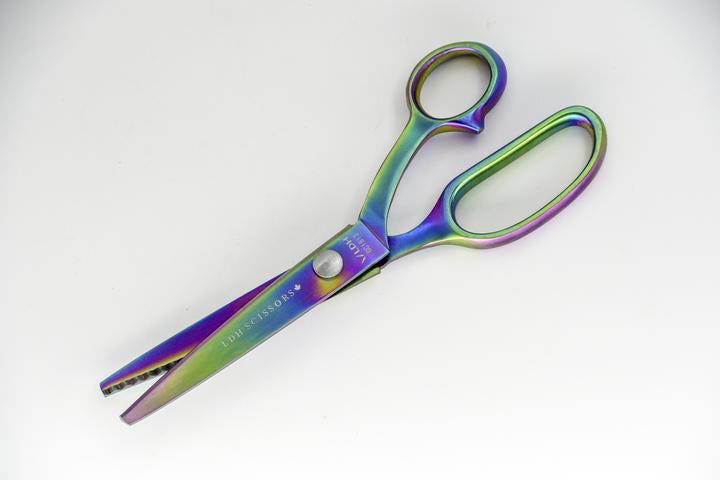 Dark iridescent pinking shears.