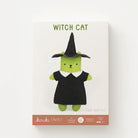 Witch cat felt doll kit packaging on a white background