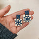 Quilted Style Stud Dangle Earrings