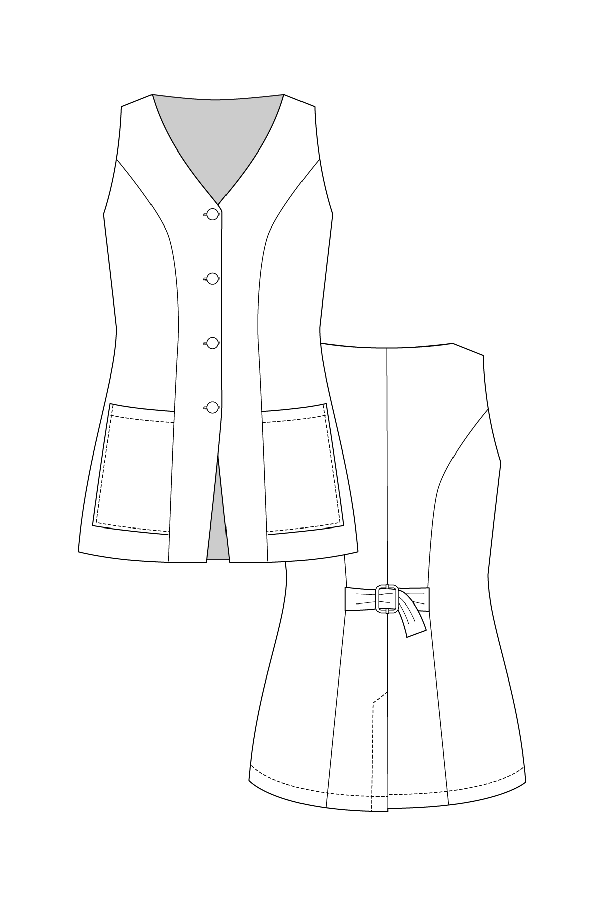 ASTERI button down dress & vest