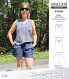 Byron v-neck tank top and easy fitting shorts set for woven fabrics  (PDF)