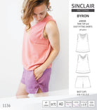 Byron v-neck tank top and easy fitting shorts set for woven fabrics  (PDF)