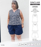 Byron v-neck tank top and easy fitting shorts set for woven fabrics  (PDF)