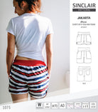 Pdf sewing pattern S1075 Jakarta woven shorts with pockets and yoga waistband by Sinclair Patterns