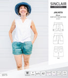 Pdf sewing pattern S1075 Jakarta woven shorts with pockets and yoga waistband by Sinclair Patterns