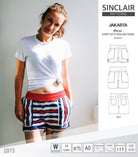 Pdf sewing pattern S1075 Jakarta woven shorts with pockets and yoga waistband by Sinclair Patterns