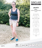 Pdf sewing pattern S1075 Jakarta woven shorts with pockets and yoga waistband by Sinclair Patterns