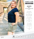 Pdf sewing pattern S1075 Jakarta woven shorts with pockets and yoga waistband by Sinclair Patterns