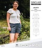 Pdf sewing pattern S1075 Jakarta woven shorts with pockets and yoga waistband by Sinclair Patterns