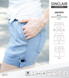 Pdf sewing pattern S1075 Jakarta woven shorts with pockets and yoga waistband by Sinclair Patterns