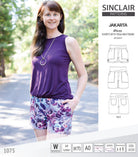 Pdf sewing pattern S1075 Jakarta woven shorts with pockets and yoga waistband by Sinclair Patterns