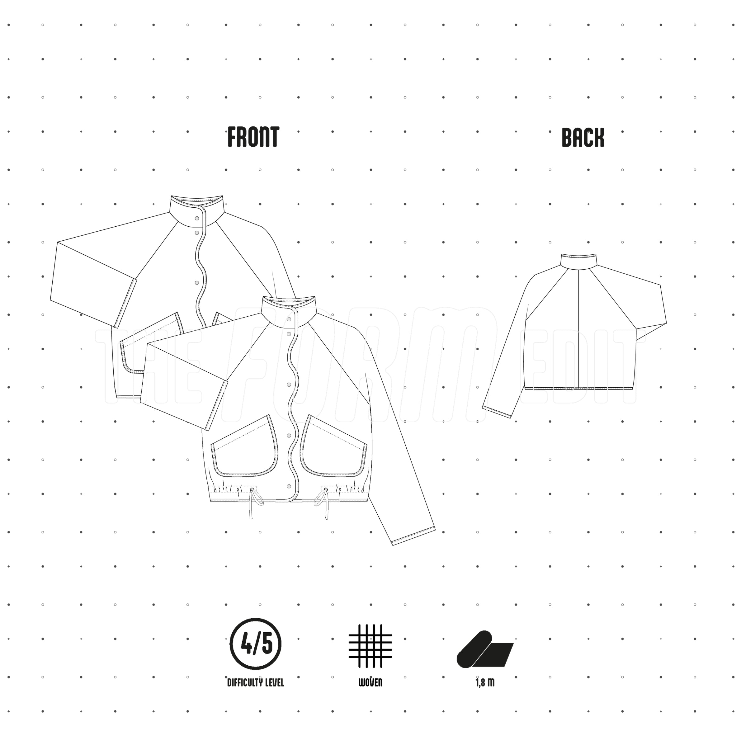 JK002 - Manteau avec boutonnière ondulée
