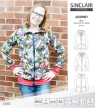 Sinclair Patterns S1080 Journey zip up zippered knit raglan hoodie for women with kangaroo, zippered or cargo pockets pdf sewing pattern