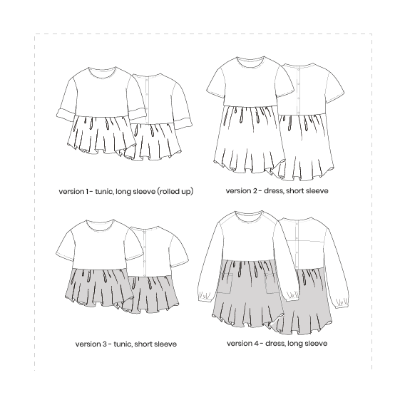 Baby and toddler Woven Tunic/Dress Paper PDF Sewing Pattern