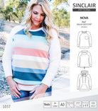 PDF sewing pattern Raglan sweatshirt sweater hoodie for women with kangaroo pocket, hood, cowl and drawstrings